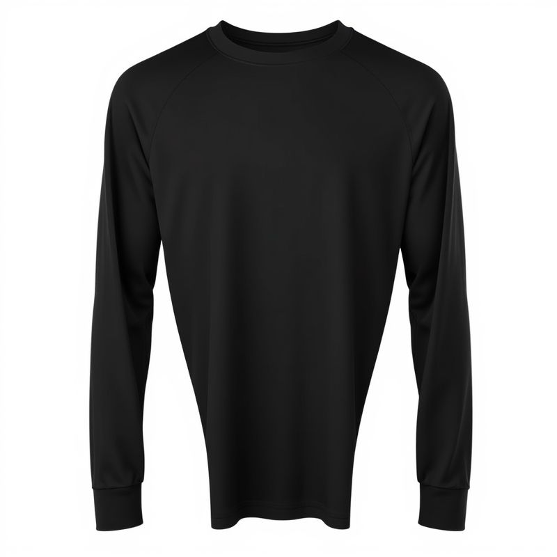 Sleek black long sleeve gym top draped on hanger