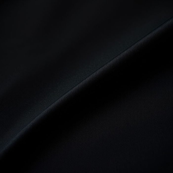 Close-up of black long sleeve gym top fabric, showcasing Pima Cotton texture, stitching, and quality.
