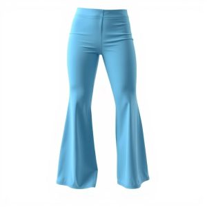 Sky Blue high waisted flare leggings, wide leg style, on white background, hyperrealistic 8k product photo.