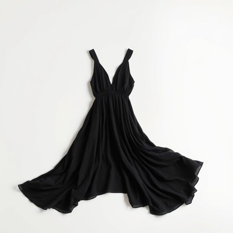 Black boho clothing brand chai loose leaf top on a clean white studio background.