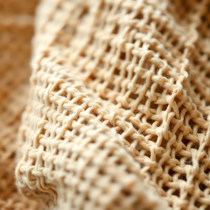 Close-up detail of boho clothing brand chai loose leaf fabric texture and stitching made from recycled materials.