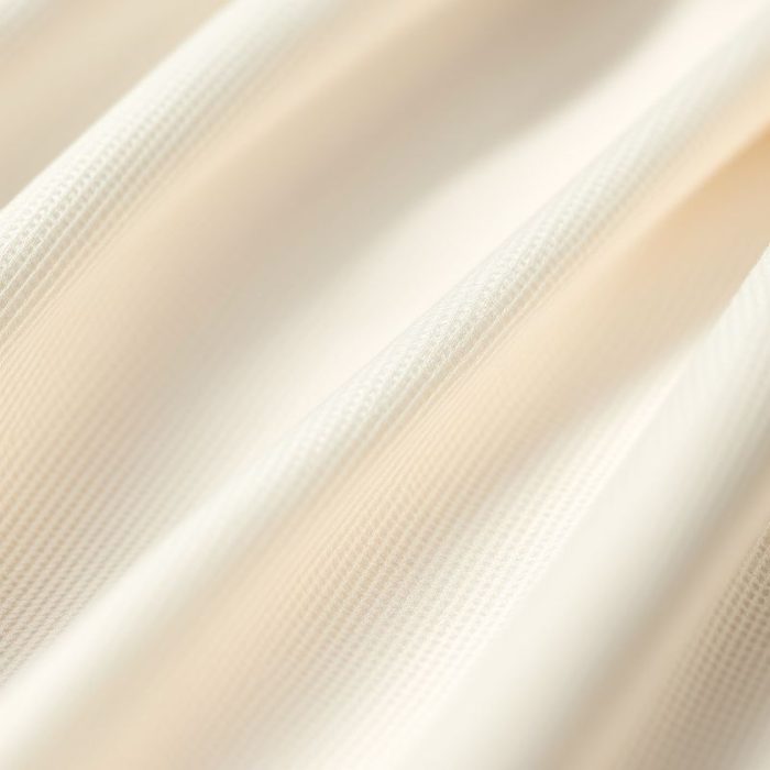 Close-up detail of the eco friendly dresses drawing fabric texture and stitching.