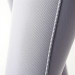 Close-up detail of the premium fabric and stitching on Lune Melbourne leggings australia online.