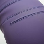 Close-up of sculpting leggings fabric showing texture, stitching, and quality of pocket active leggings.