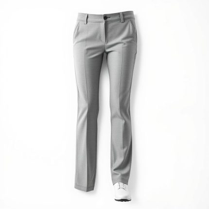 Women's golf pants in Heather Grey, stylish golf clothes for women in Australia, on white background.