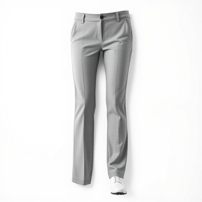Women's golf pants in Heather Grey, stylish golf clothes for women in Australia, on white background.