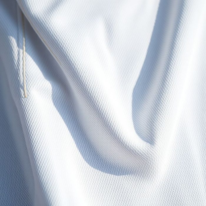 Close-up of women's golf pants fabric, showcasing polyester-cotton blend texture and quality stitching for golf clothes women Australia.