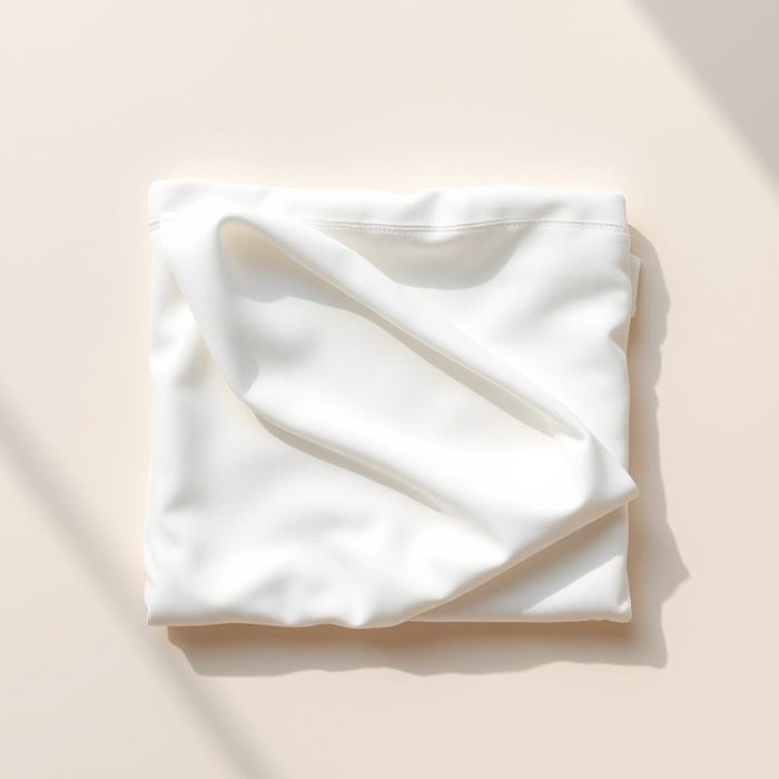 White yoga brands australia by luna australia mat folded on a clean surface.