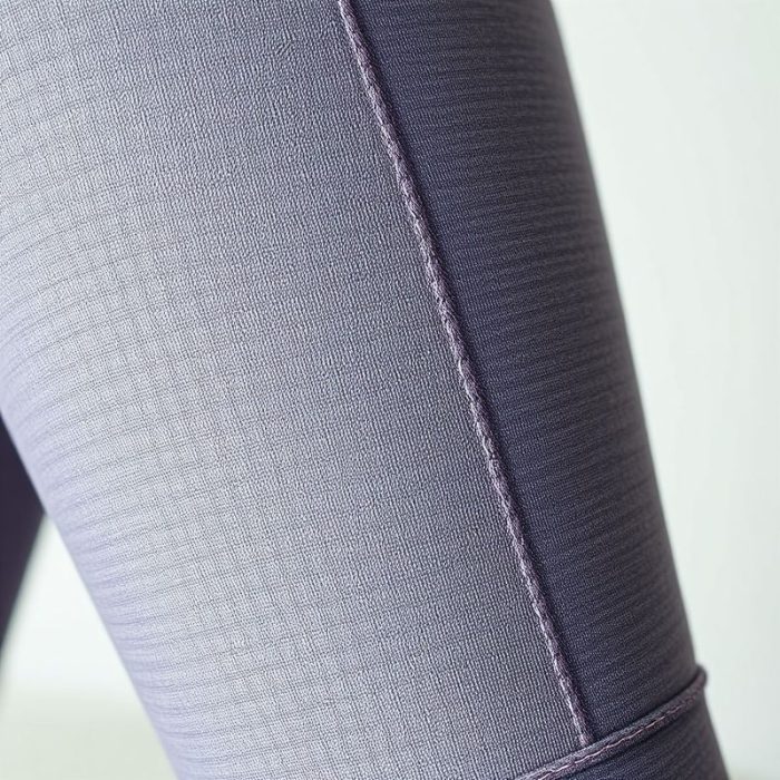 Close-up detail of the yoga tank flared tights fabric texture and stitching.